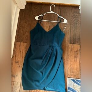 Blue and green mini dress